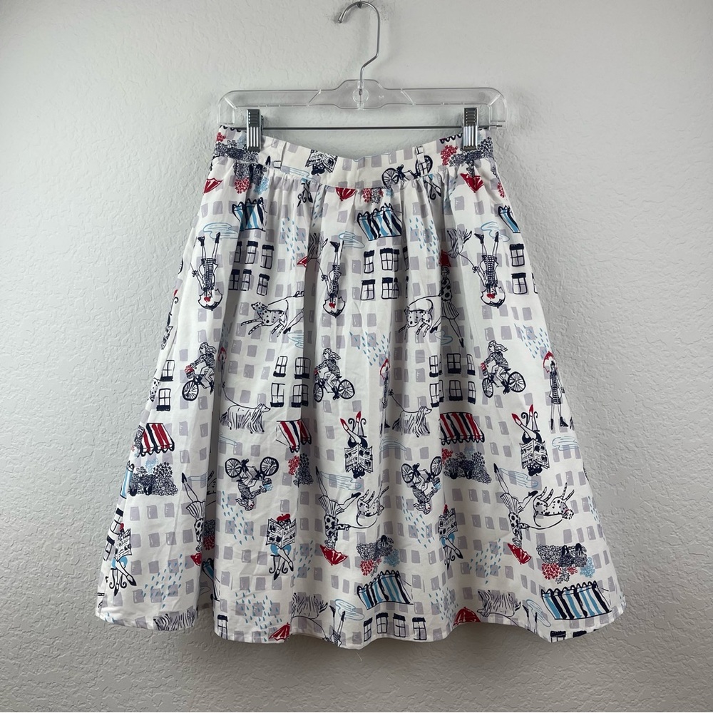 ModCloth Dog Umbrella Graphic City Skirt Sz M - Picture 5 of 11